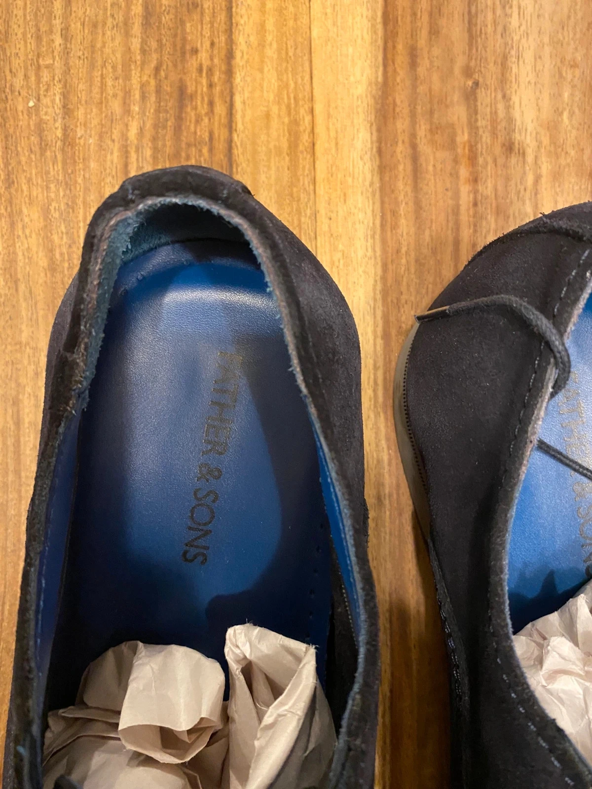 Navy blue nubuck leather Father & Sons shoes. Size 41 – photo 7